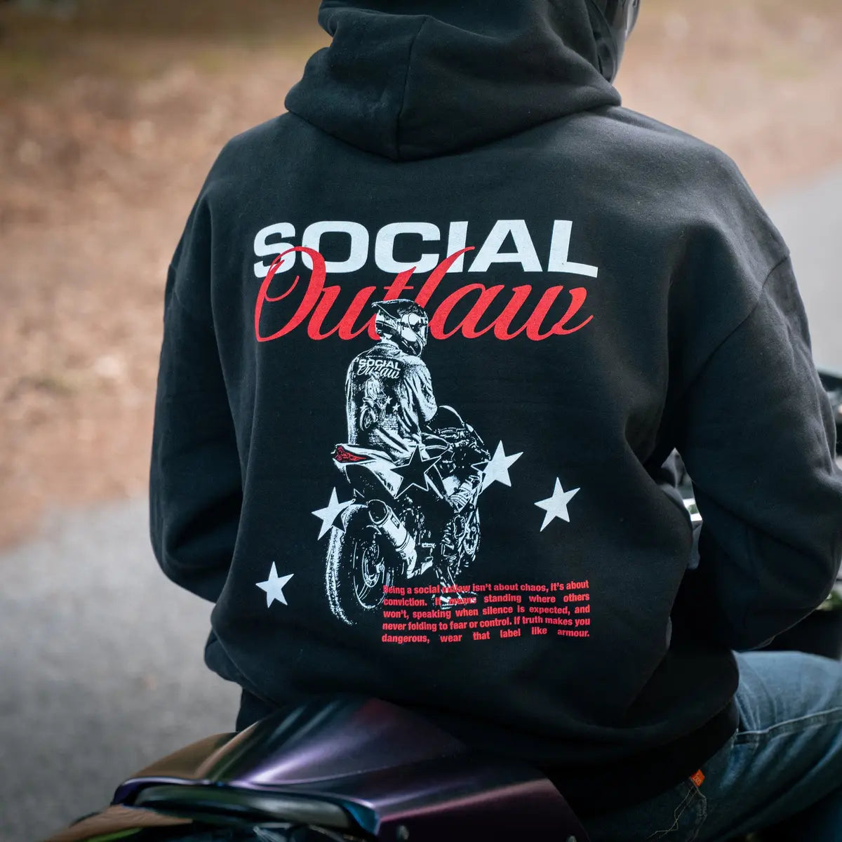 Social Outlaw Printed Fleece-lined Unisex Hoodie