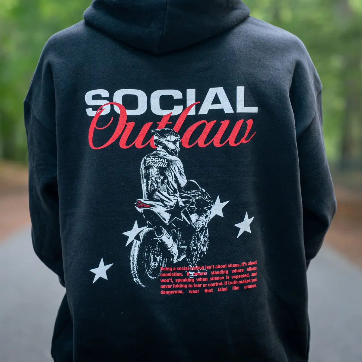 Social Outlaw Printed Fleece-lined Unisex Hoodie