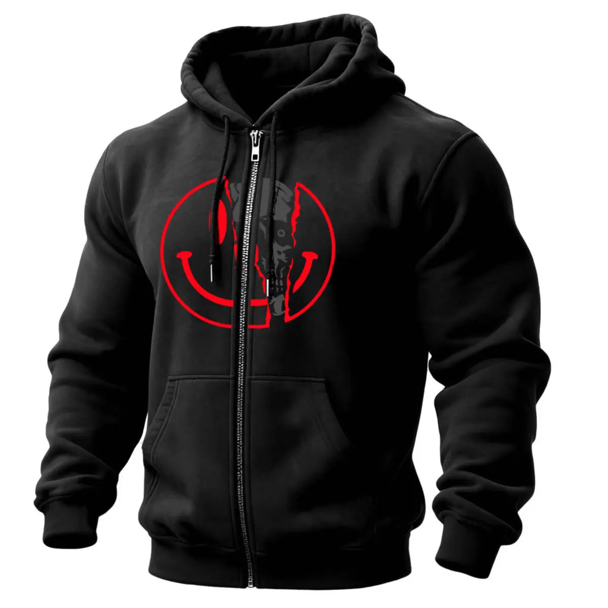 Find Peace In The Pain Printed Zippered Hooded Fleece Cardigan