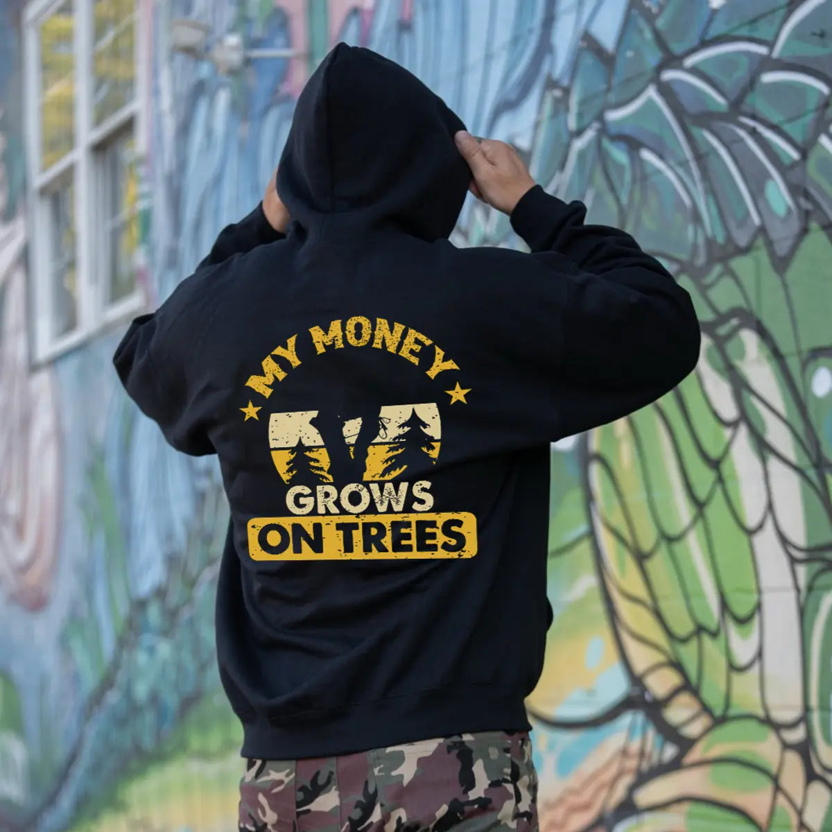 My Money Grows On Trees Printed Fleece-lined Unisex Hoodie