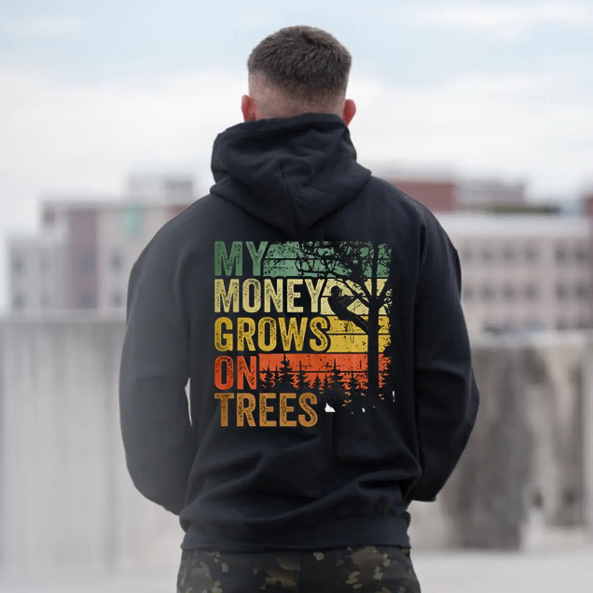 My Money Grows On Trees Printed Fleece-lined Unisex Hoodie