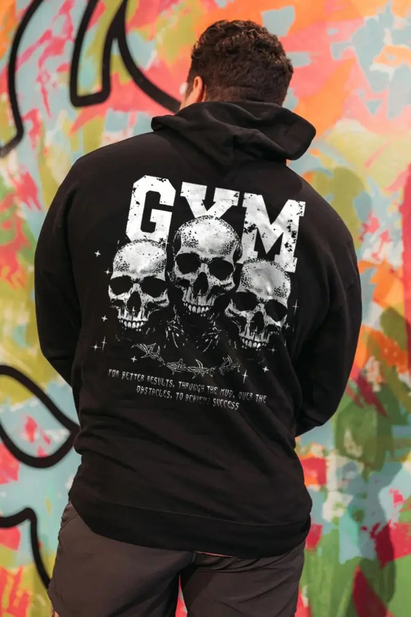 Gym Skulls Printed Fleece-lined Unisex Hoodie