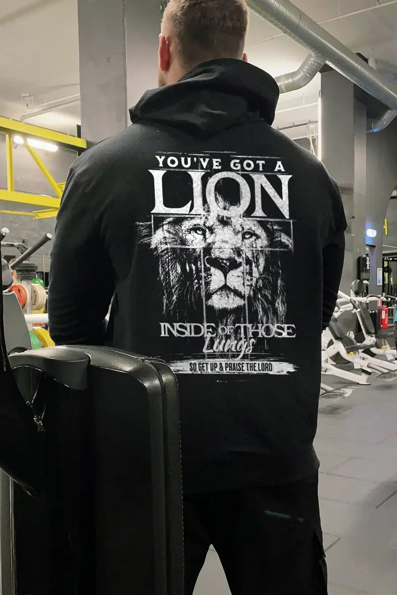 You've Got A Lion Inside of Those Lungs Printed Fleece-lined Unisex Hoodie