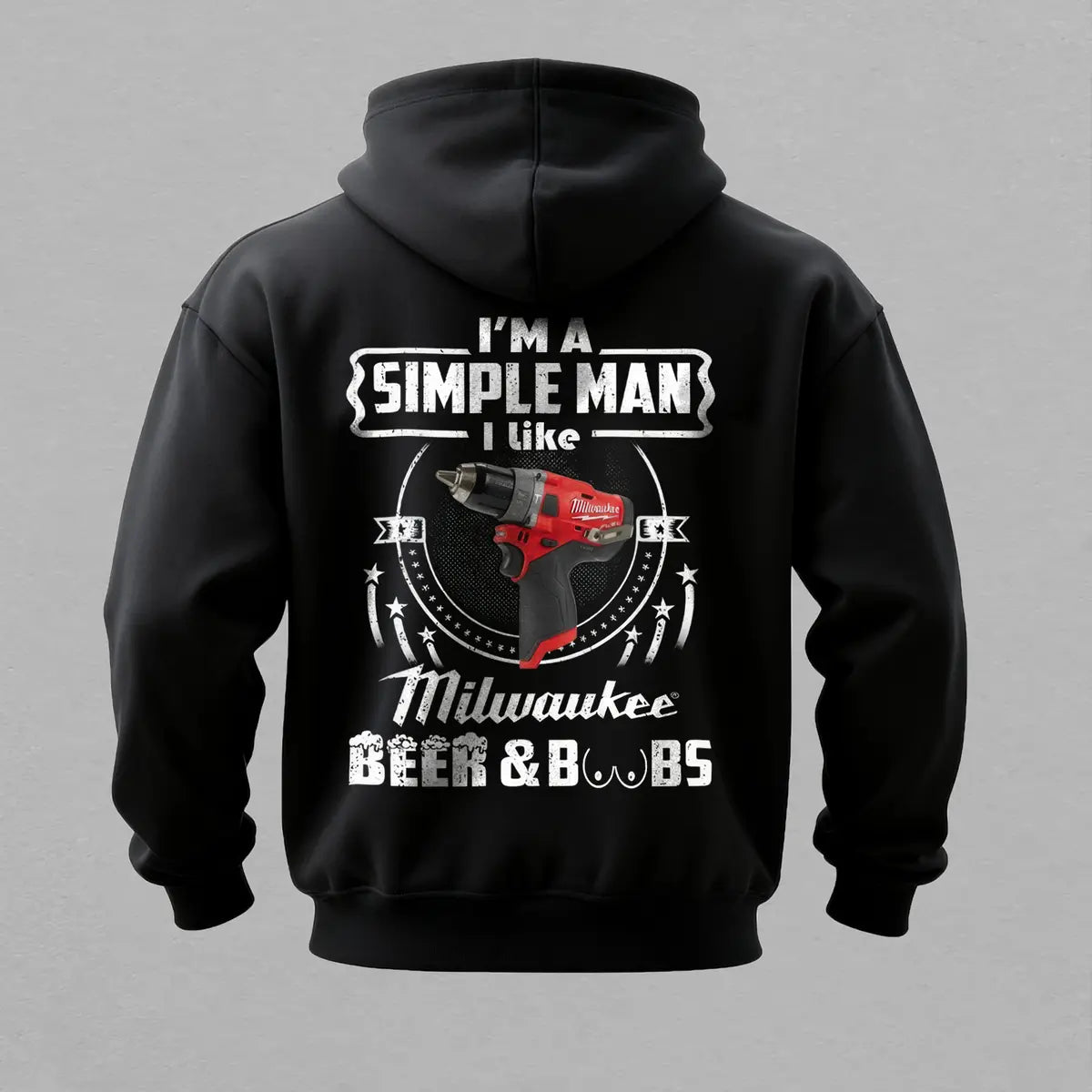 I'm A Simple Man I Like Milwaukee Beer & Boobs Printed Fleece-lined Unisex Hoodie