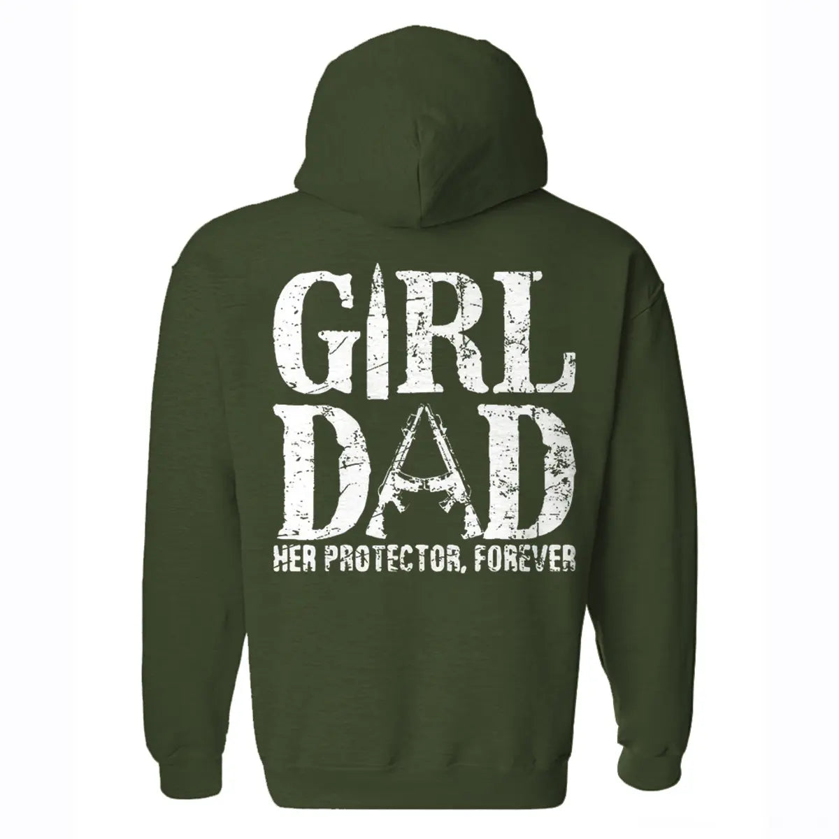 Girl Dad Her Protector, Forever Printed Fleece-lined Unisex Hoodie Image - 9