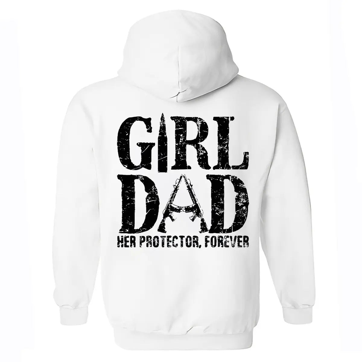 Girl Dad Her Protector, Forever Printed Fleece-lined Unisex Hoodie Image - 3