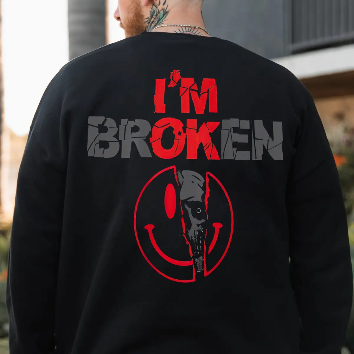 I'm Ok I'm Broken Printed Fleece-lined Unisex Sweatshirt