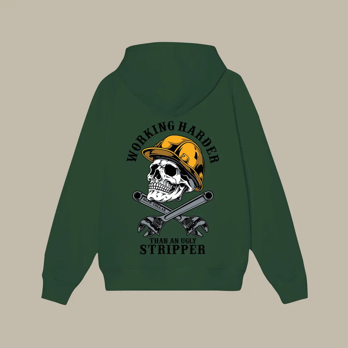 Working Harder Than An Ugly Stripper Printed Men's Thickened Hoodie