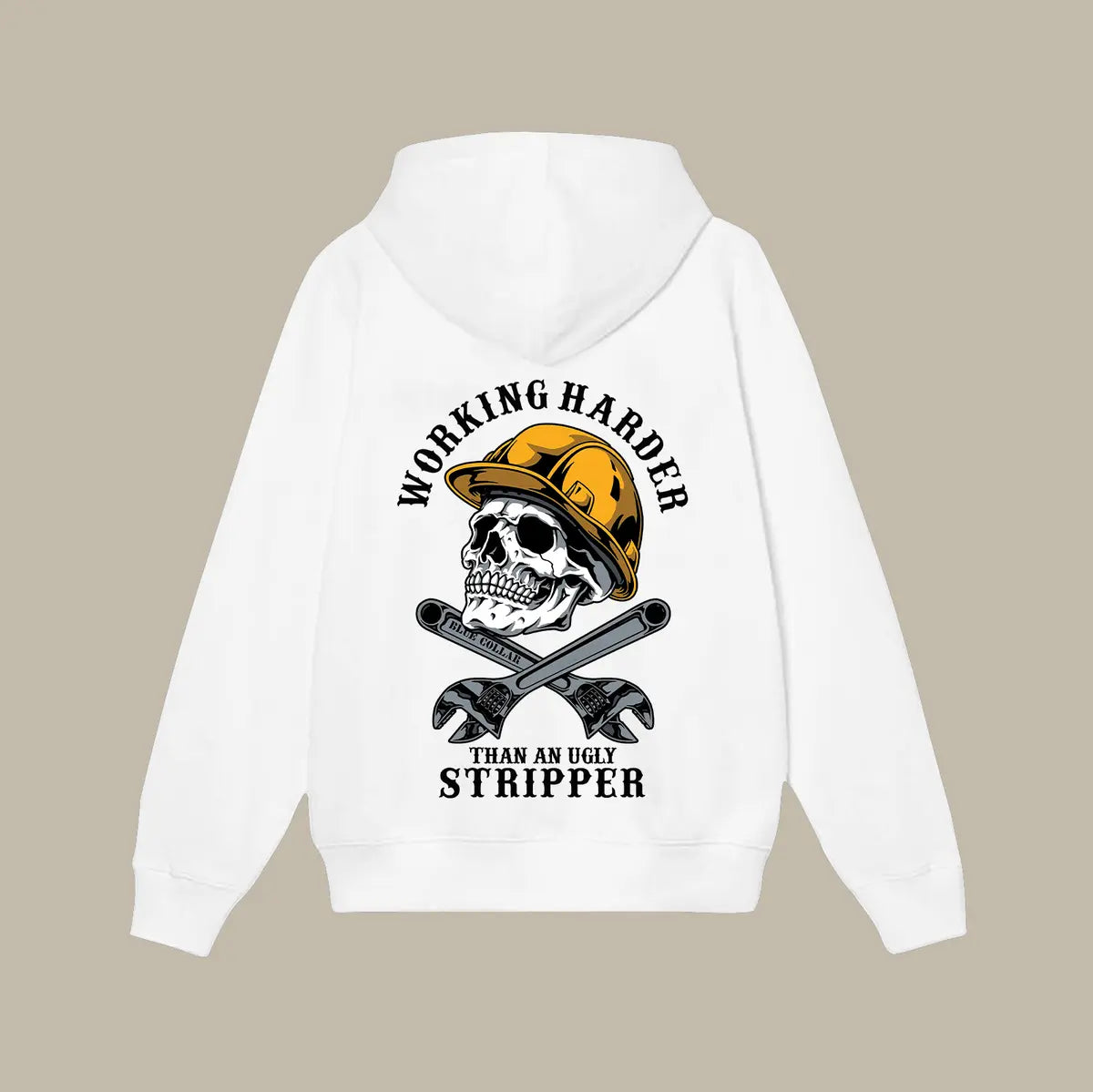 Working Harder Than An Ugly Stripper Printed Men's Thickened Hoodie