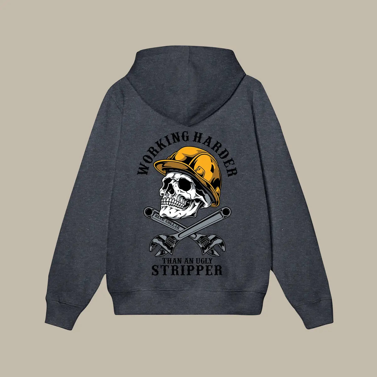 Working Harder Than An Ugly Stripper Printed Men's Thickened Hoodie