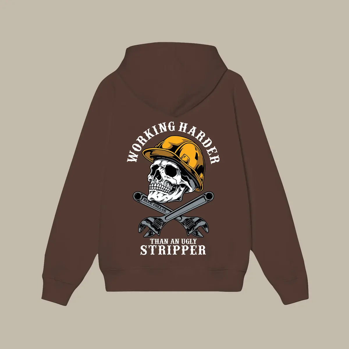 Working Harder Than An Ugly Stripper Printed Men's Thickened Hoodie