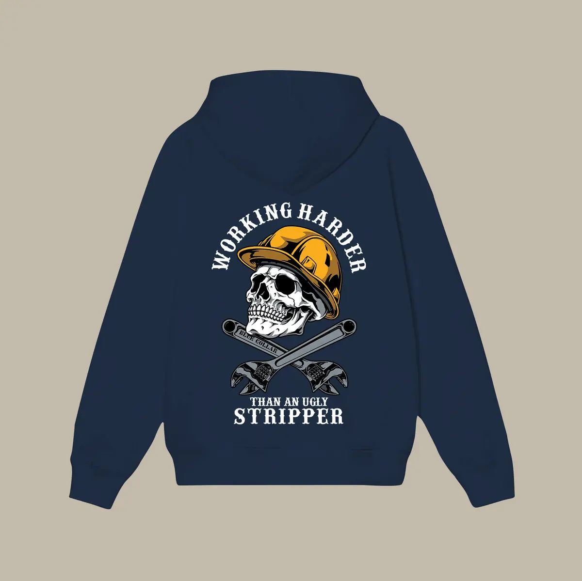 Working Harder Than An Ugly Stripper Printed Men's Thickened Hoodie