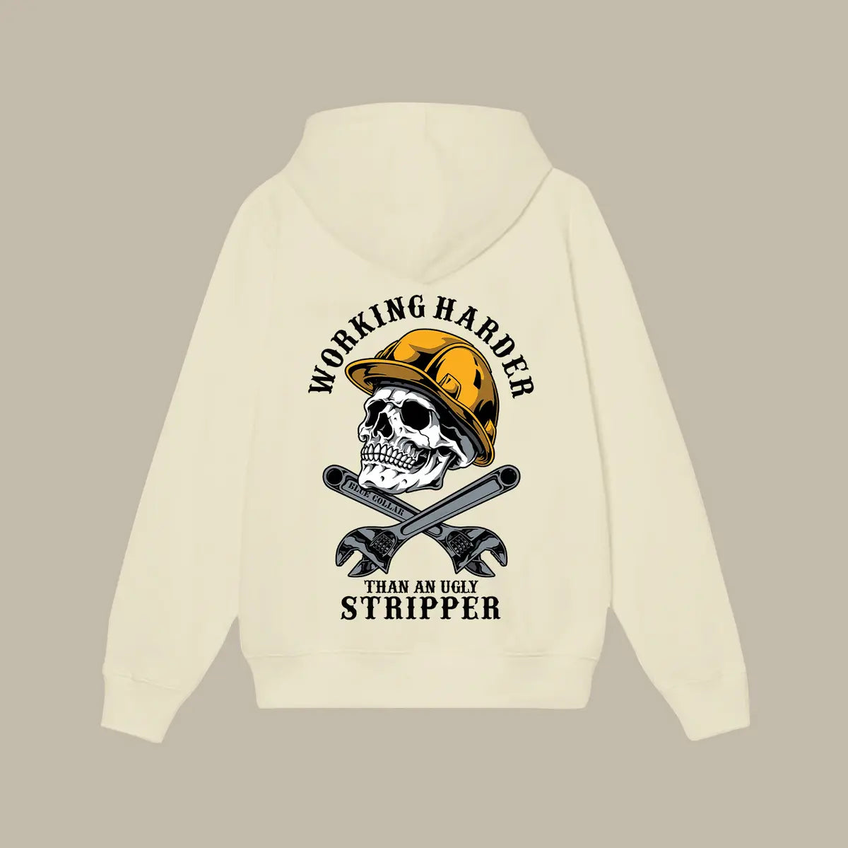 Working Harder Than An Ugly Stripper Printed Men's Thickened Hoodie