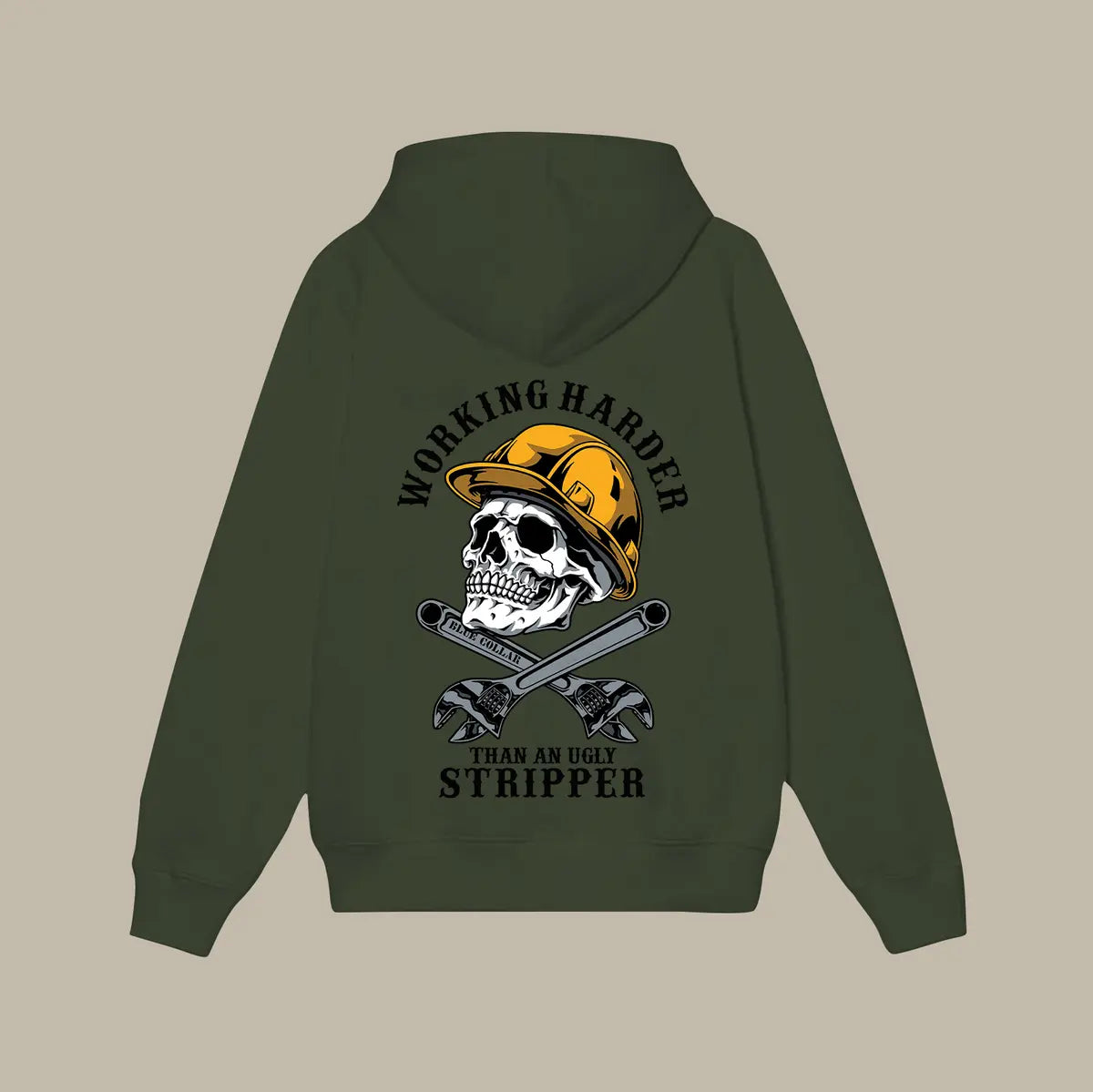 Working Harder Than An Ugly Stripper Printed Men's Thickened Hoodie