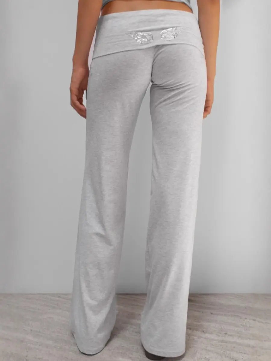 Wing-Pattern Sequined Casual Women's Pants