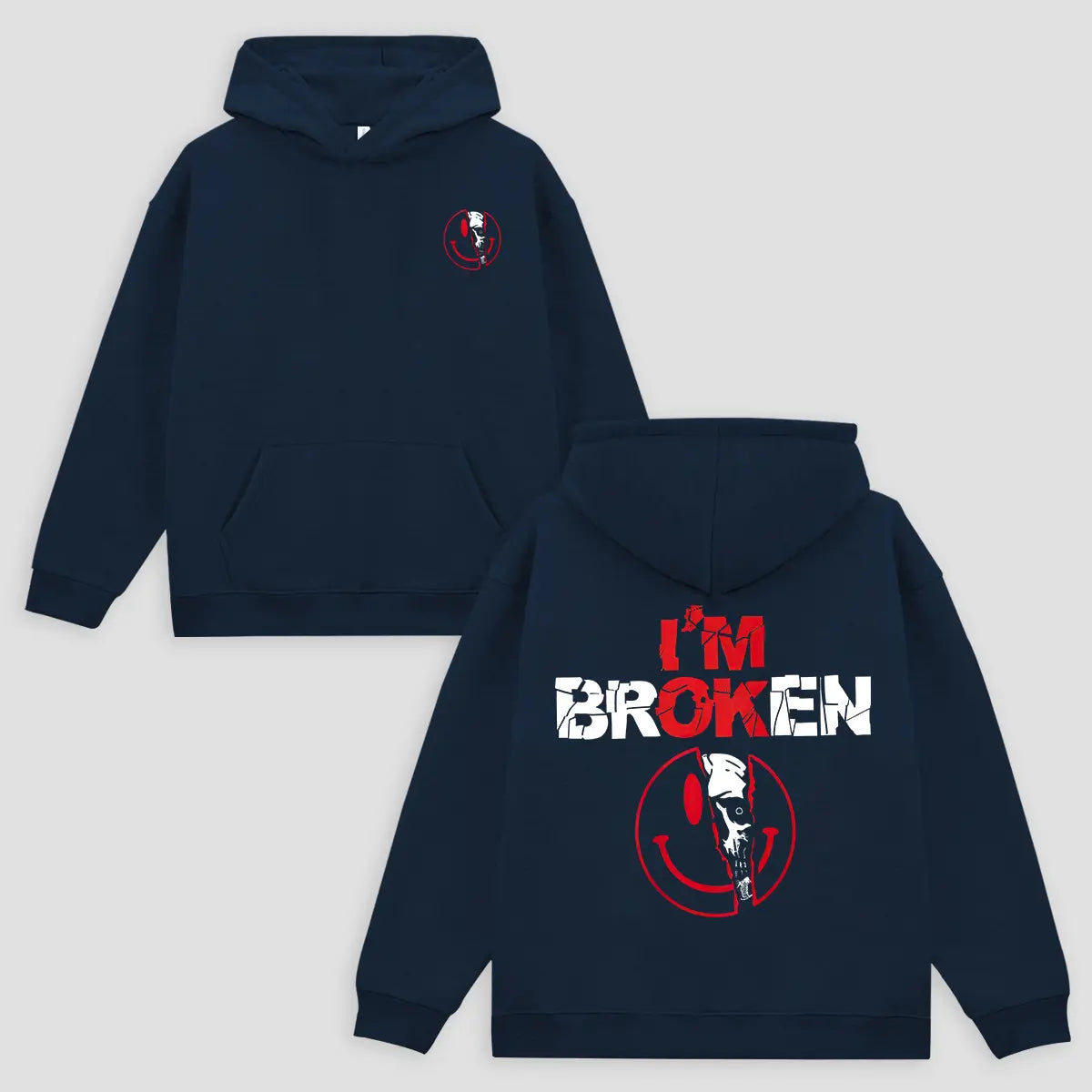 I'm Ok I'm Broken Printed Fleece-lined Unisex Hoodie Image - 6