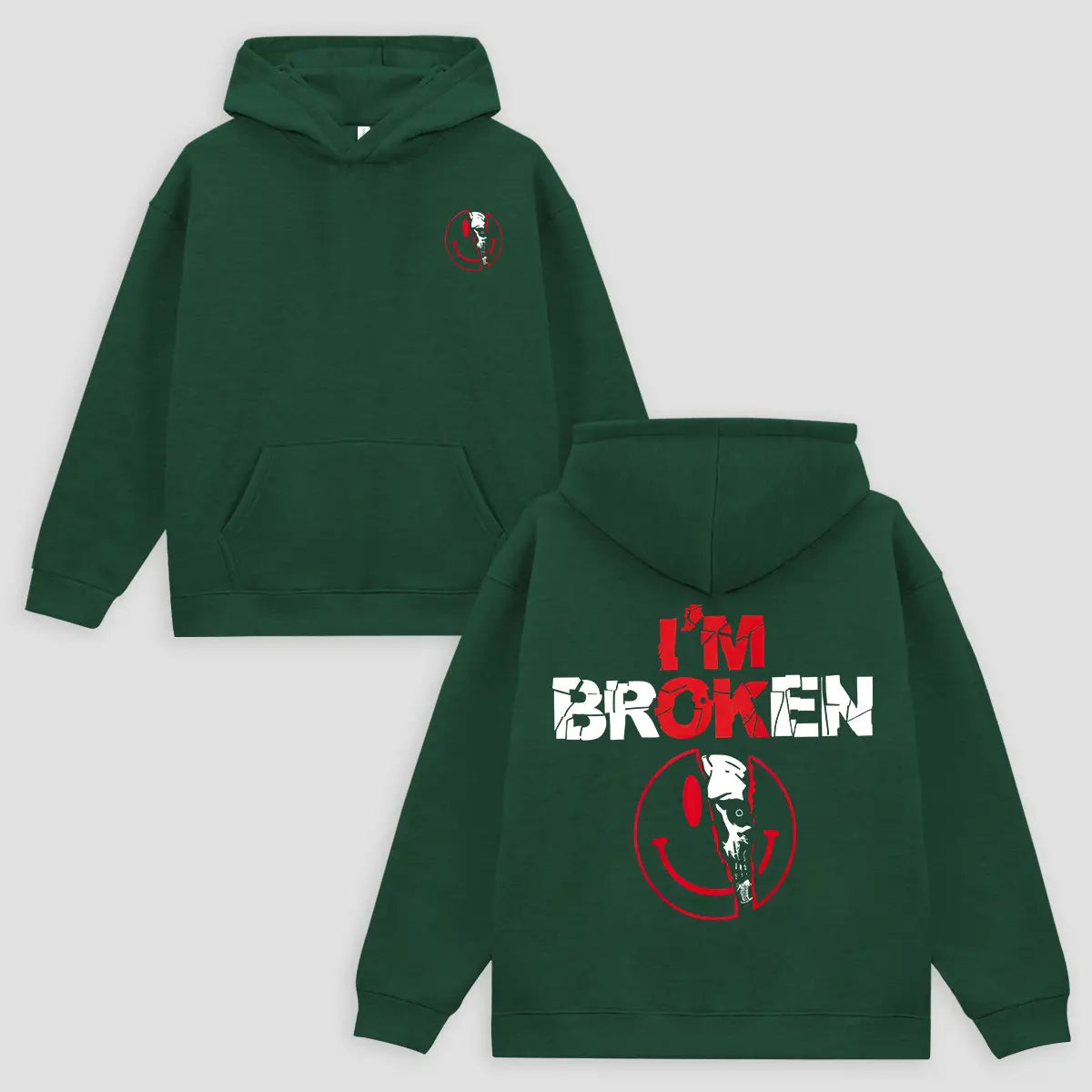 I'm Ok I'm Broken Printed Fleece-lined Unisex Hoodie Image - 8