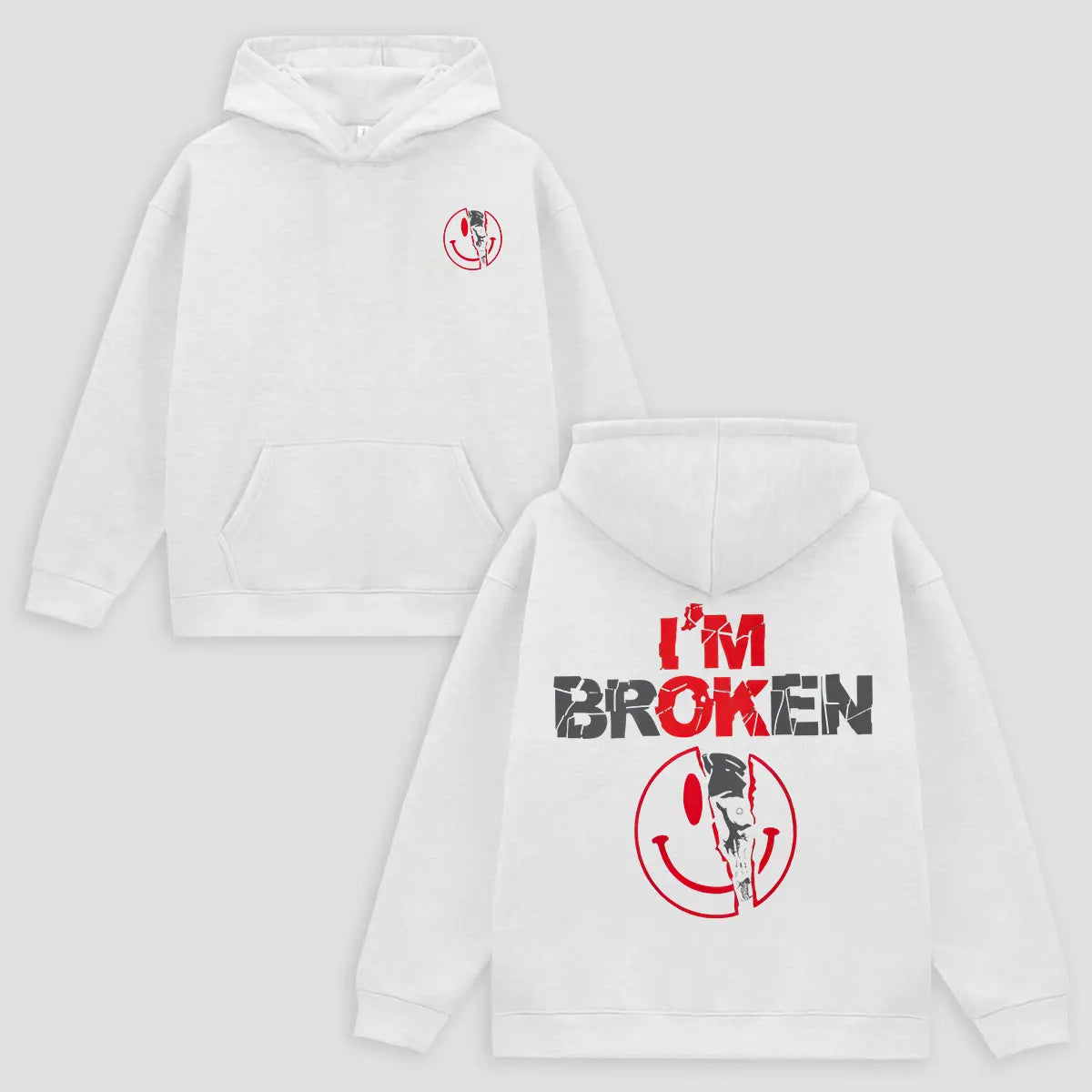 I'm Ok I'm Broken Printed Fleece-lined Unisex Hoodie Image - 4
