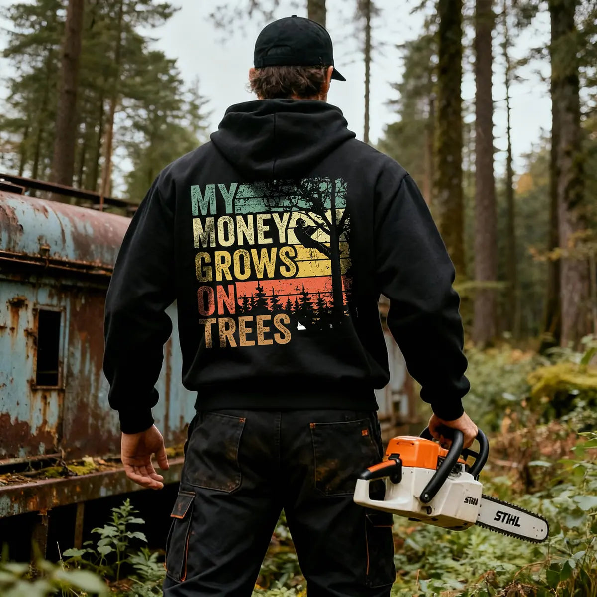 My Money Grows On Trees Printed Fleece-lined Unisex Hoodie Image - 3