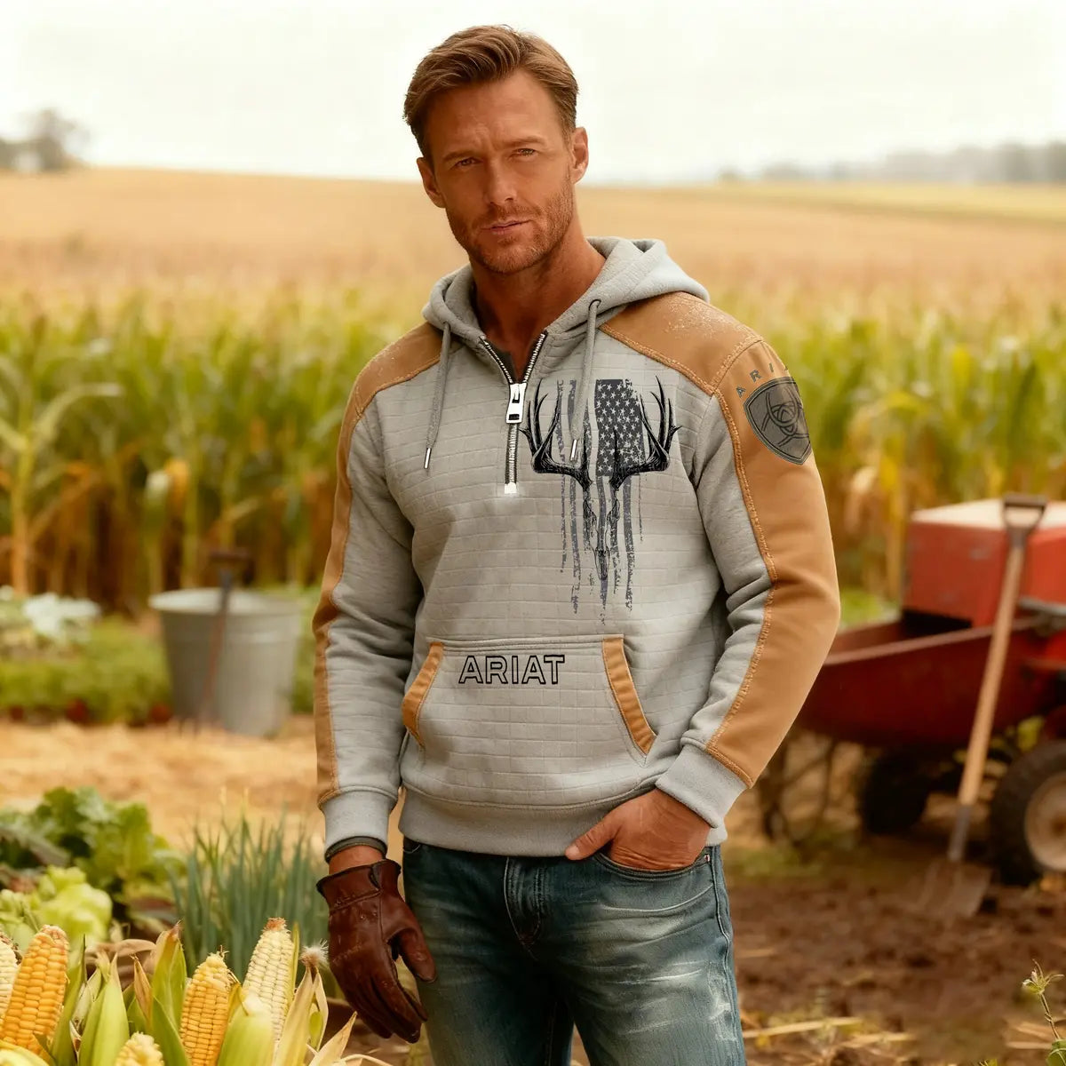 Ariat Printed Fleece-lined Unisex Color-Blocked Hoodie