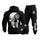SIG Never Settle Skull Printed Men's Fleece-Lined Hoodie and Sweatpants Set