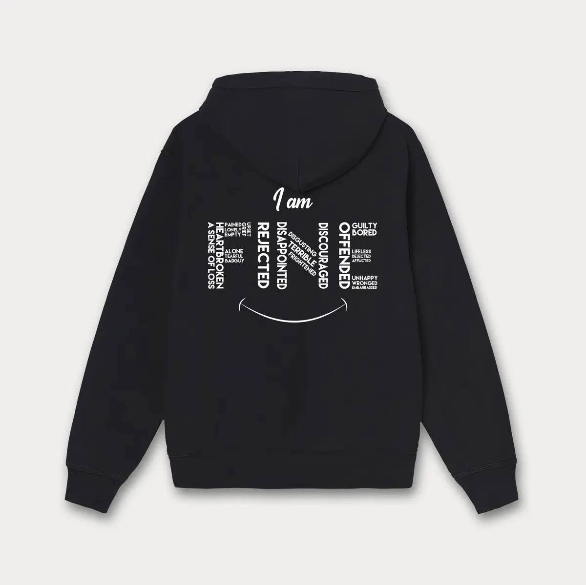 I Am Fine Printed Fleece-lined Unisex Hoodie