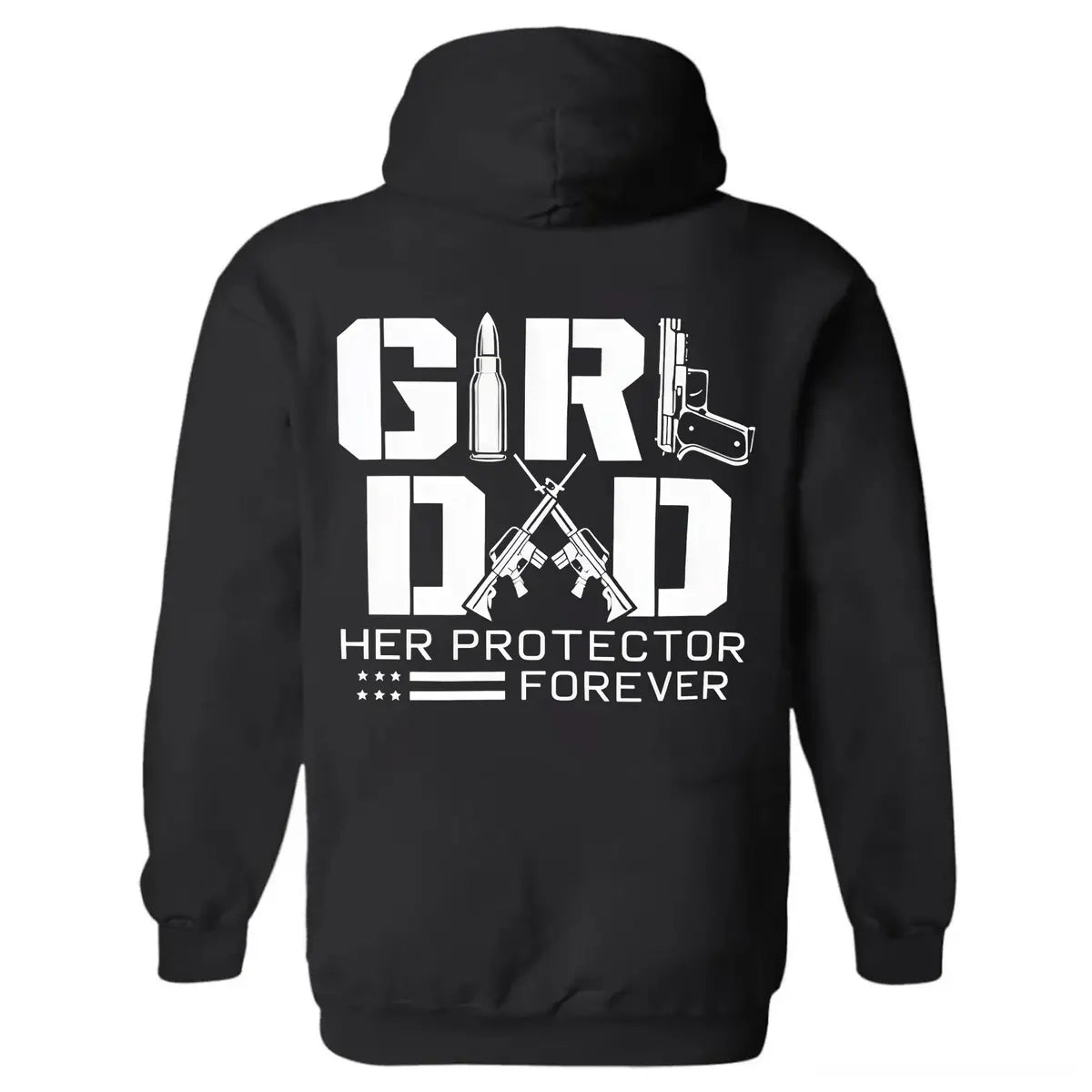 Girl Dad Her Protector Forever Printed Fleece-lined Unisex Hoodie