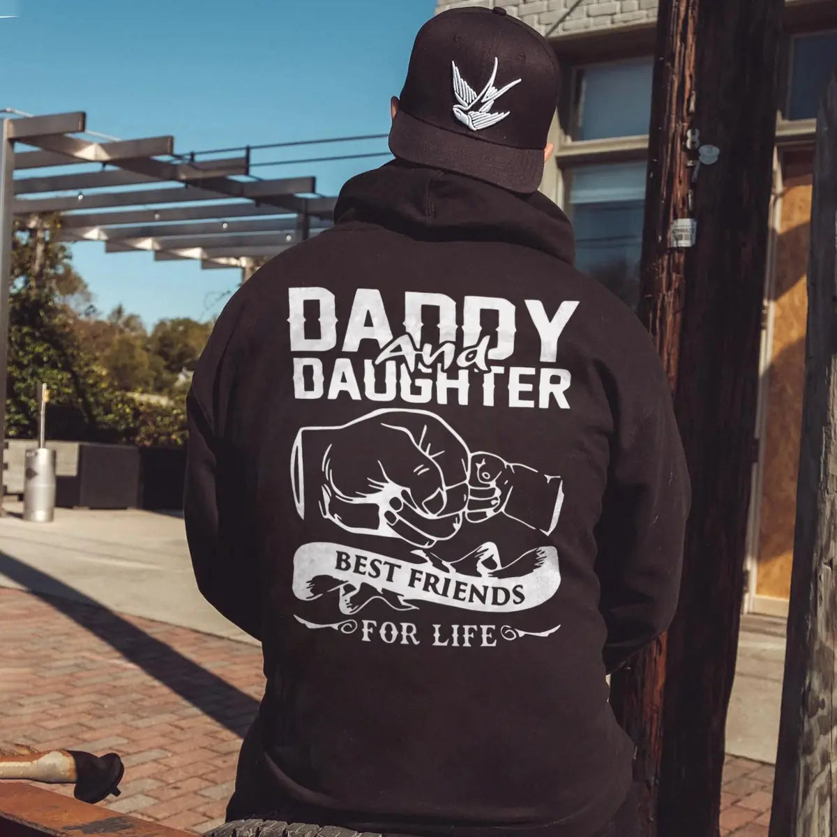 Daddy And Daughter Best Friends For Life Printed Fleece-lined Unisex Hoodie