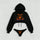 Halloween Spooky Face Printed Women's Cropped Hoodie & Thong Sets  