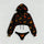 Halloween Spooky Pumpkin Face Printed Women's Cropped Hoodie & Thong Sets  