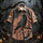 Halloween Raven Skull Print Short Sleeve Button-Up Men's Shirt