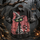 Halloween Witch Black Cat Print Short Sleeve Button-Up Men's Shirt