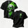Born Rider Green Flame Skull Graphic Oversized Unisex T-shirt