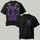 Purple Flaming Samurai Helmet Printed Oversized Unisex T-shirt