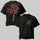 Red Oni Mask & Coiled Dragon Printed Oversized Unisex T-shirt