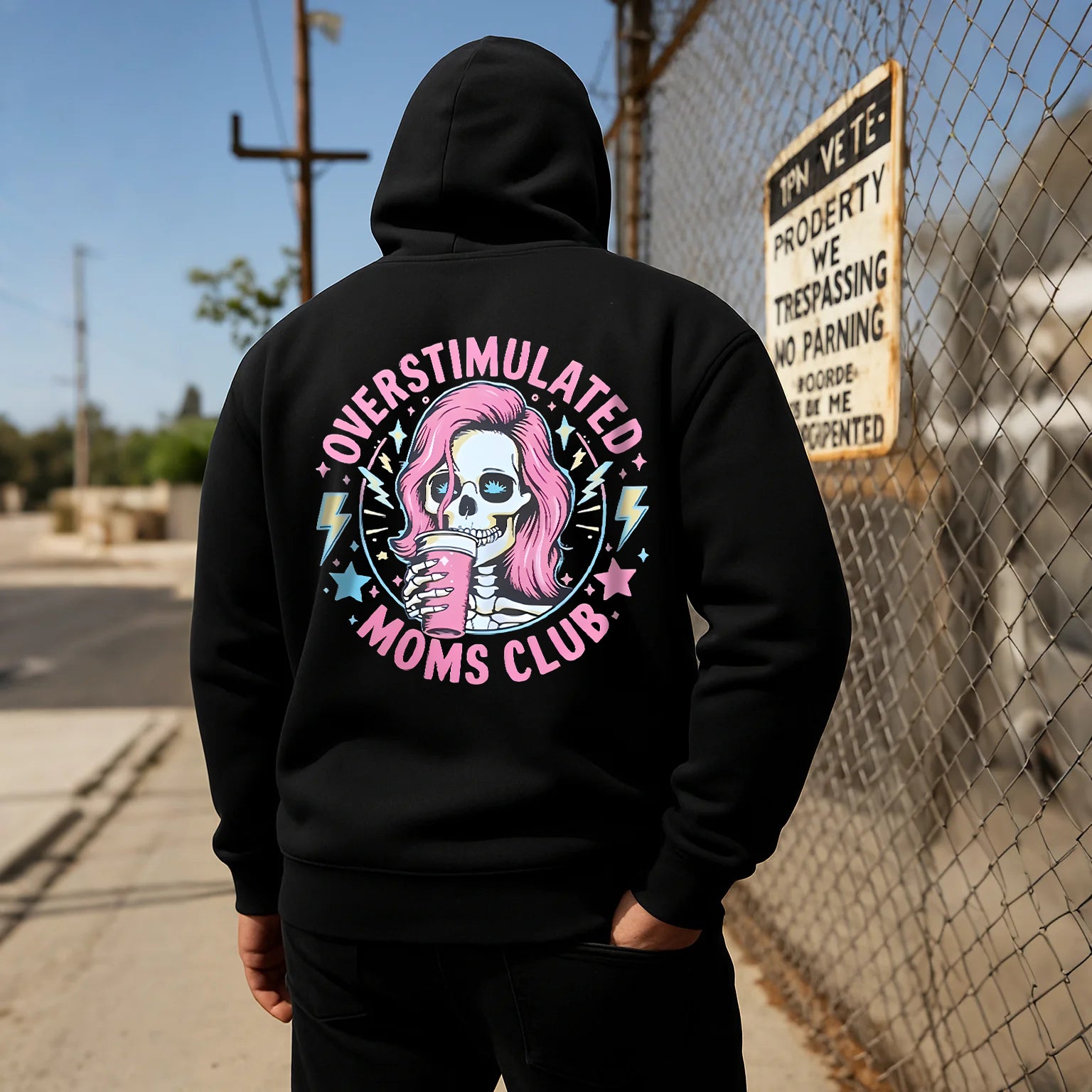 Overstimulated Moms Club Printed Fleece-lined Unisex Hoodie
