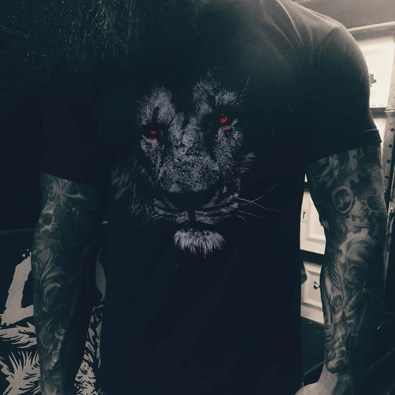 Livereid Black Casual Tiger Print Short Sleeve T-Shirt - chicyea