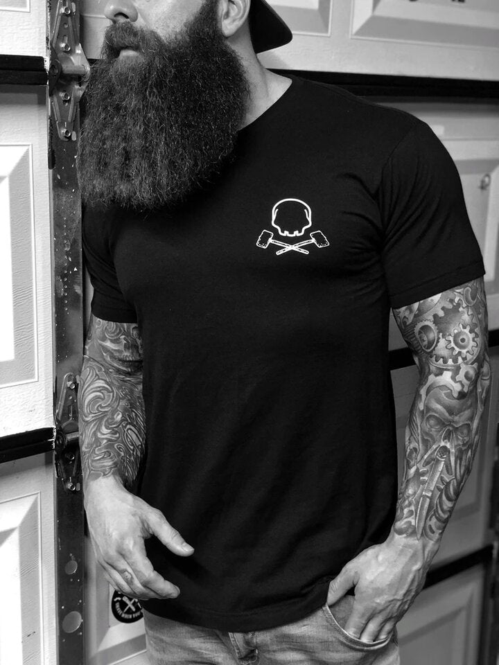Livereid No Luck Skull Print Short Sleeve T-Shirt - chicyea