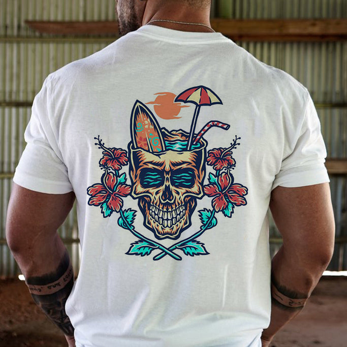 Livereid Cool Holiday Style Skull Print Designer T-Shirt - chicyea