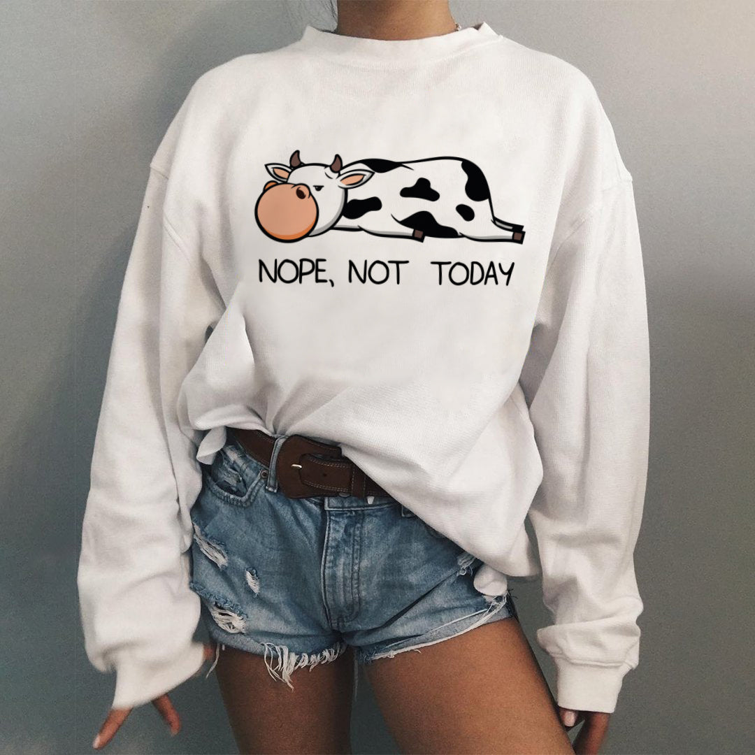 Neojana Personalized White Cow Sweatshirt Designer - chicyea