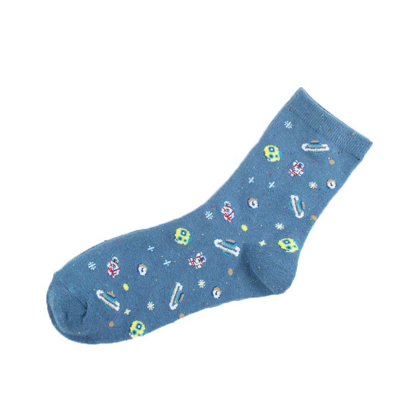 Women Fashion Planet Graphic Cotton Socks - chicyea