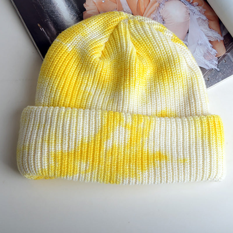 Tie Dye Cozy Cotton Knitted Hat - chicyea