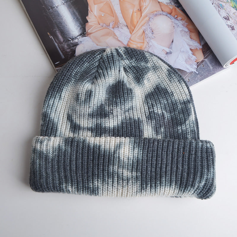 Tie Dye Cozy Cotton Knitted Hat - chicyea