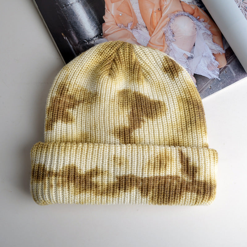 Tie Dye Cozy Cotton Knitted Hat - chicyea