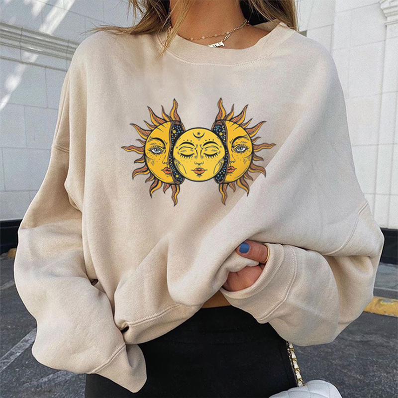 Neojana Designer Fashion Sun Print Sweatshirt - chicyea