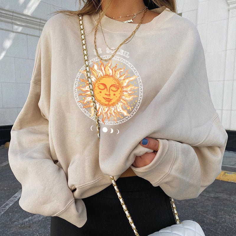 Neojana Sun Printed Designer Plus Sweatshirt - chicyea