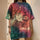 Neojana Space Sun Moon Tie Dye Print T-Shirt - chicyea