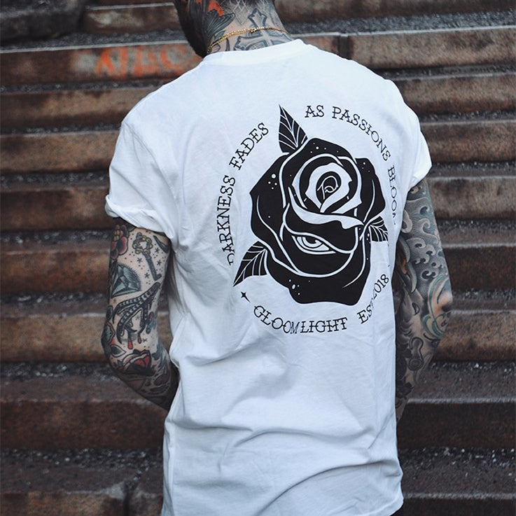 Uprandy Rose Graphic Short Sleeve T-Shirt - chicyea