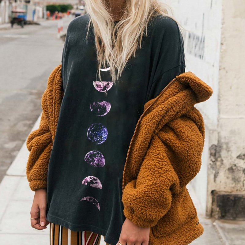 Neojana Planet Print Plus T-Shirt - chicyea