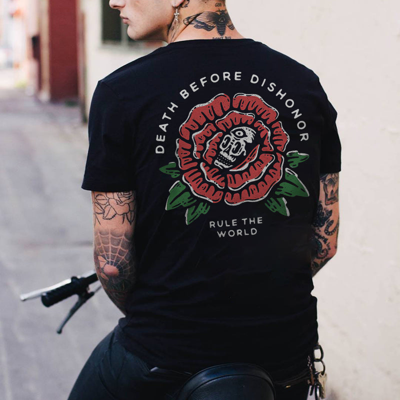 Uprandy Death Before Dishonor Printed Men T-Shirt - chicyea